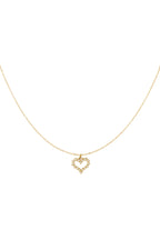 Kette mit Herzanhänger Strasssteine - "LOVE"