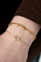 zartes Armband LOVE - Gold mit Strasssteinen