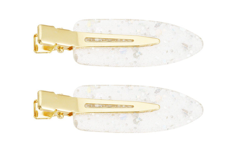 Haarclips Glitzer - Gold / Weiß