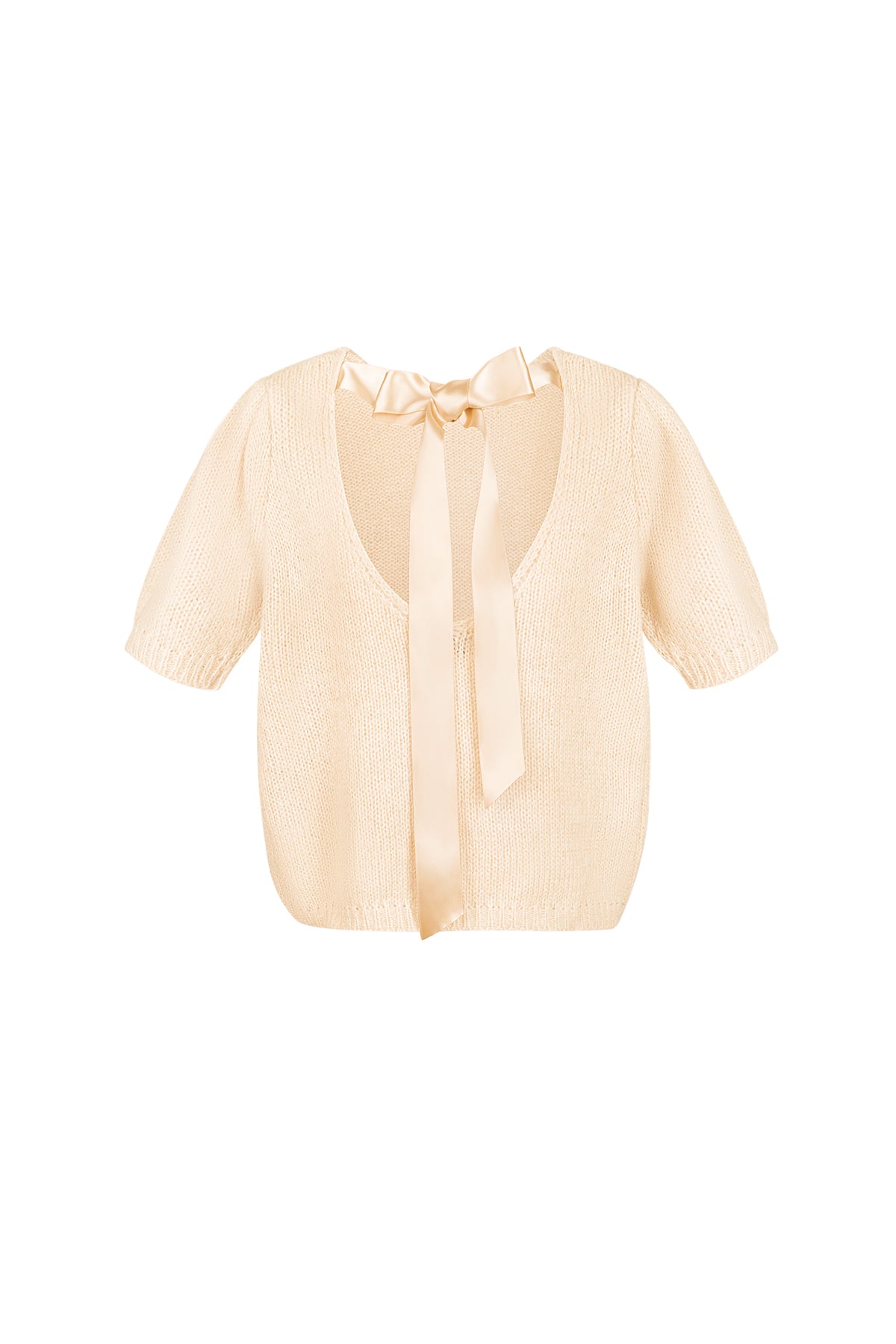 Weicher Pullover mit tiefen Rückenausschnitt & Satinschleife