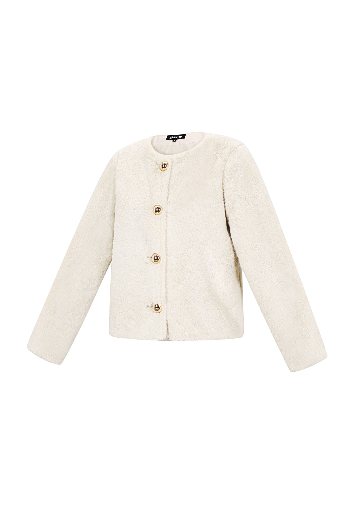 Kunstpelzjacke ultraweich, goldene Knöpfe