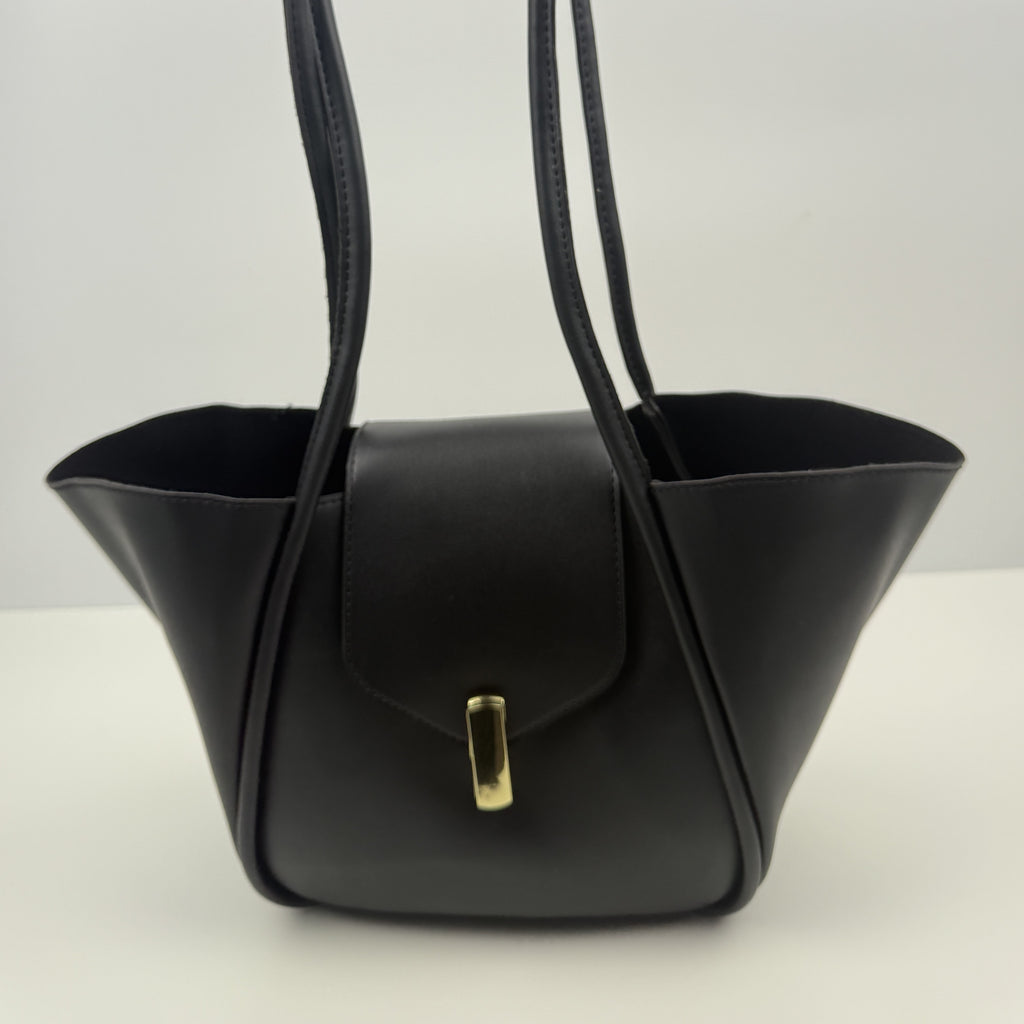 Modische Damen PU Umhängetasche im klassischem Stil mit Kosmetiktasche, 2tlg.