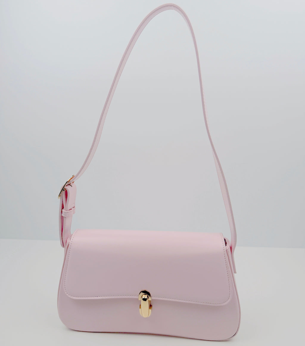 Elegante Umhängetasche - Kunstleder - mit goldenen Verschlüssen