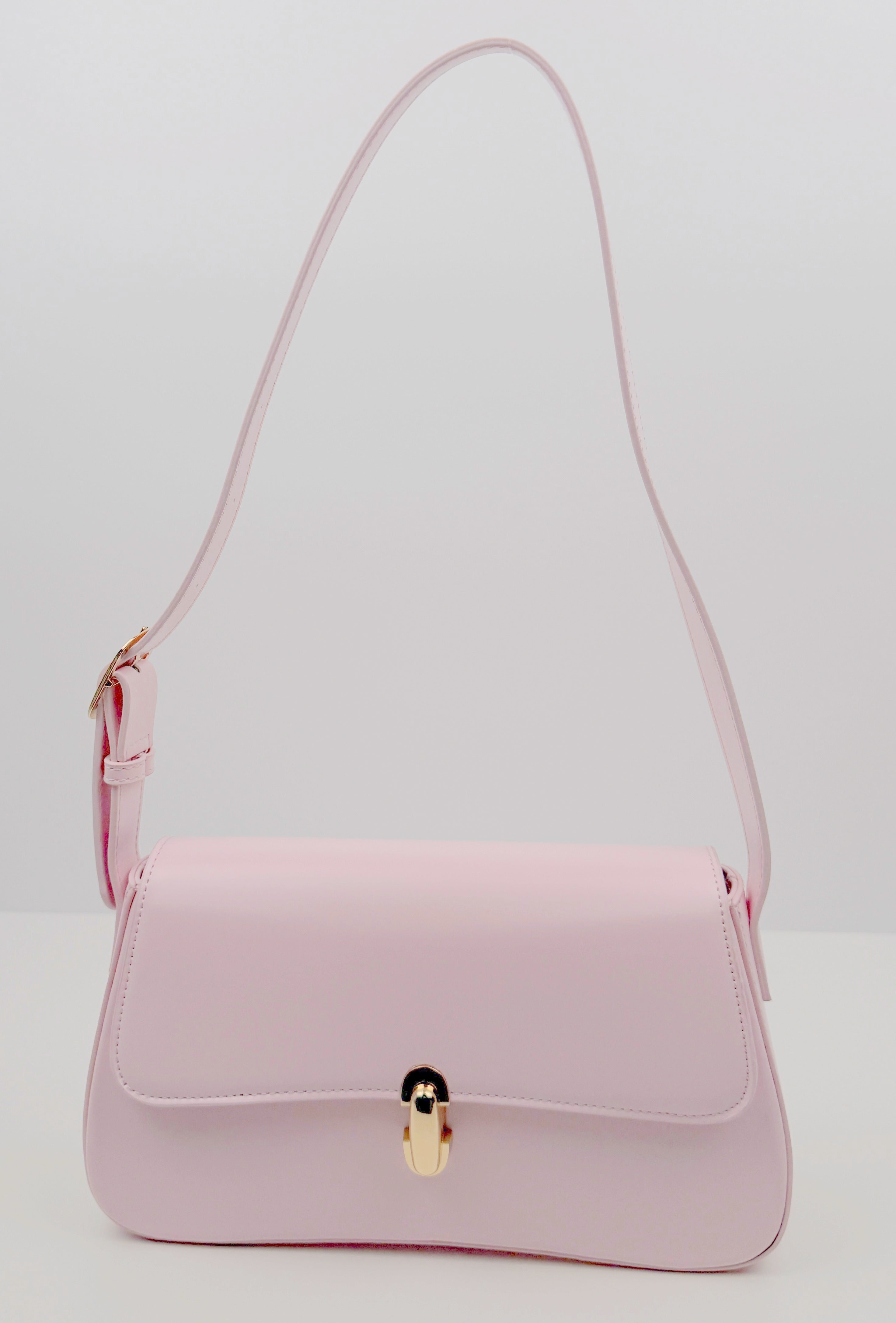 Elegante Umhängetasche - Kunstleder - mit goldenen Verschlüssen