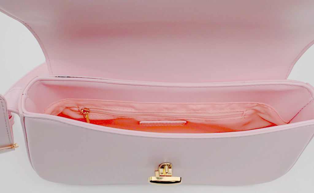 Elegante Umhängetasche - Kunstleder - mit goldenen Verschlüssen