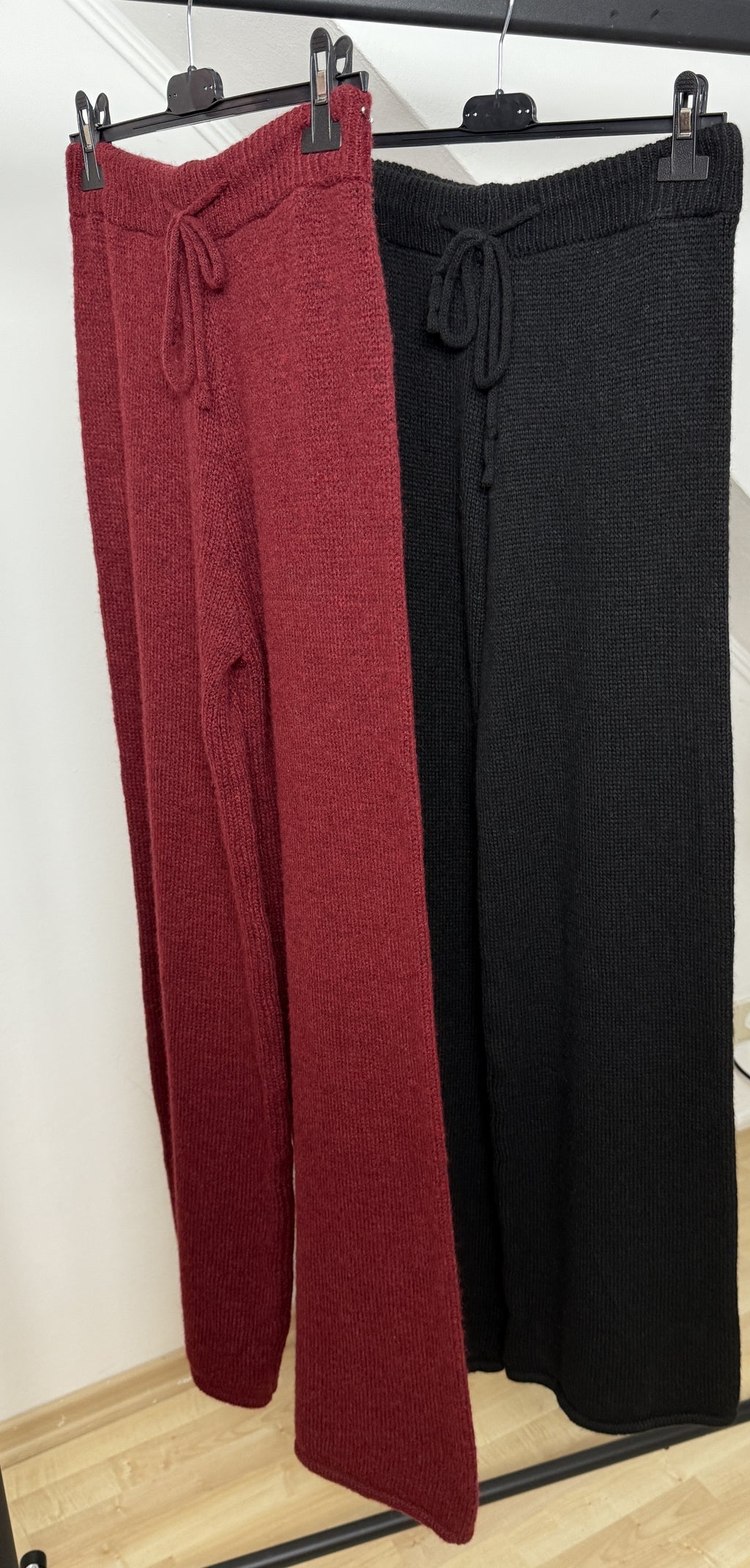 Cosy Strickhose Bordeaux