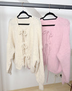 Cosy Strickjacke - Cardigan Schleifchen