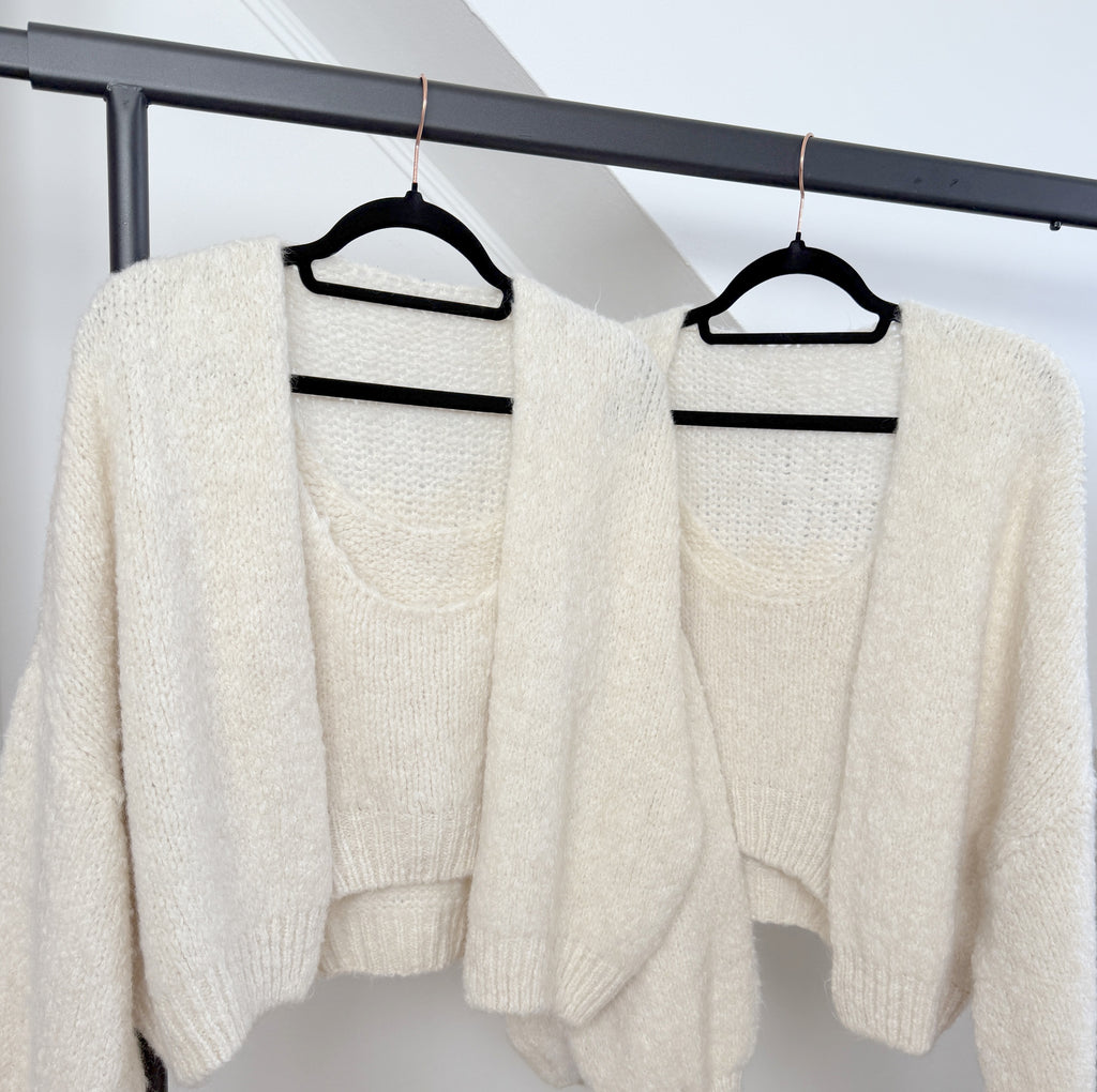 Cosy Strick-Set - Strickjacke & Top