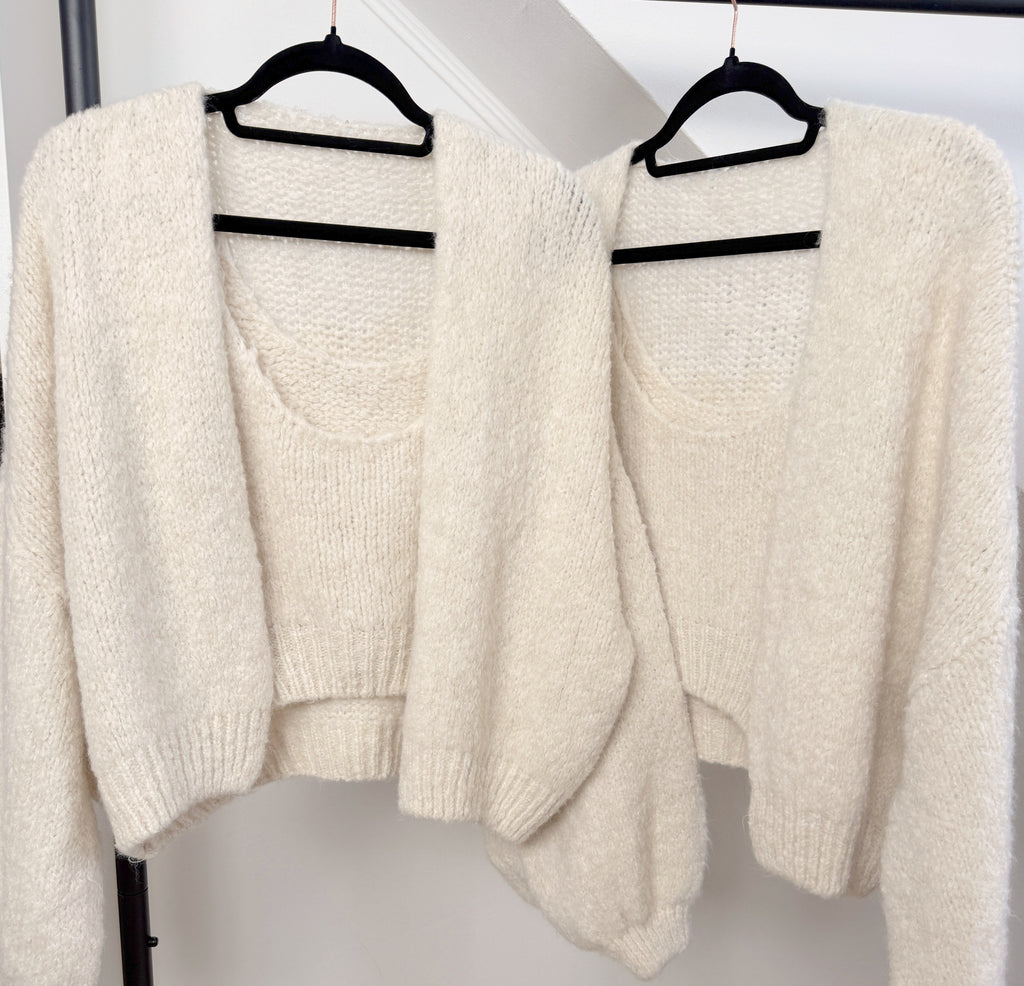 Cosy Strick-Set - Strickjacke & Top