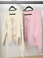 Cosy Strickjacke - Cardigan Schleifchen