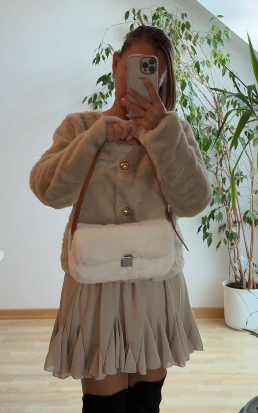 Elegante Handtasche Kunstpelz