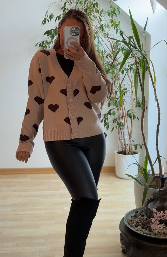 Cosy Herzen Cardigan / Strickjacke so sweet