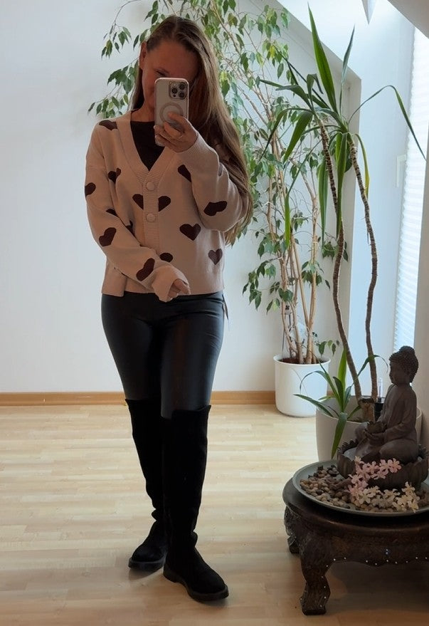 Cosy Herzen Cardigan / Strickjacke so sweet