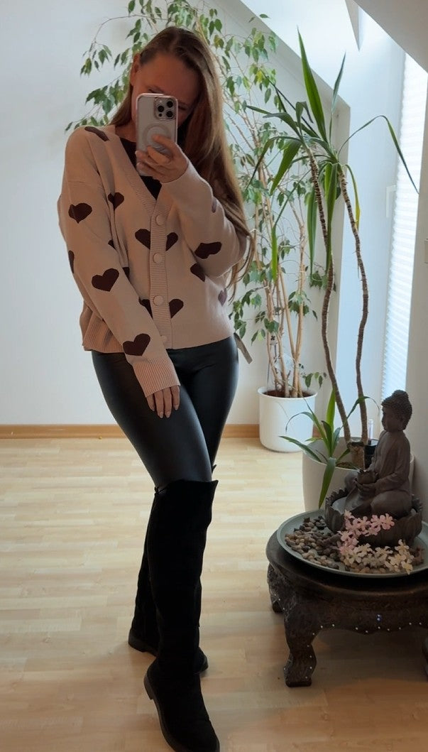 Cosy Herzen Cardigan / Strickjacke so sweet