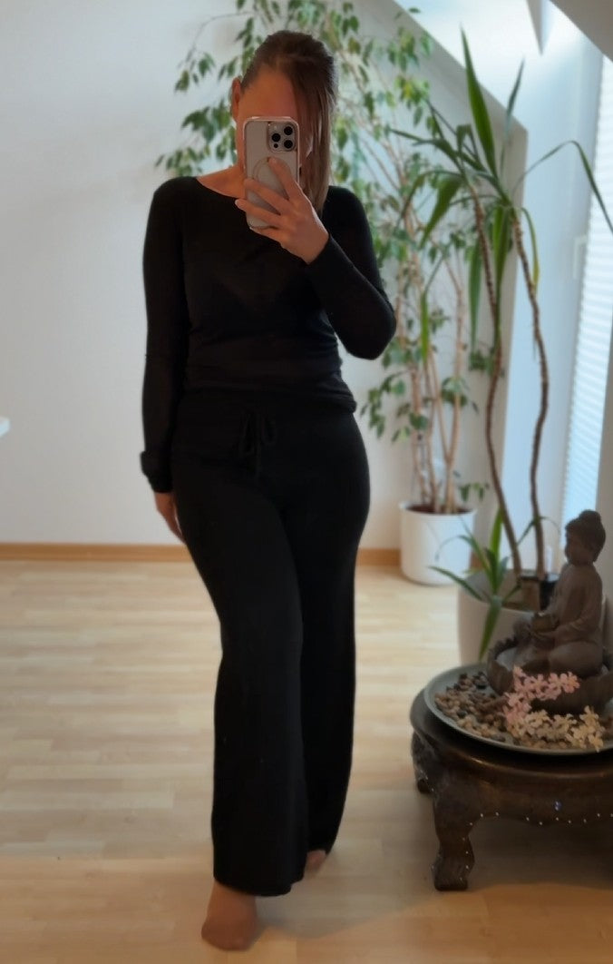 Cosy Strickhose Bordeaux