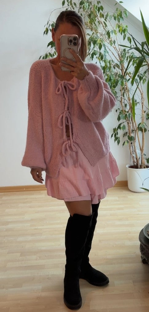 Cardigan - Strickjacke - Cardigan Schleifchen