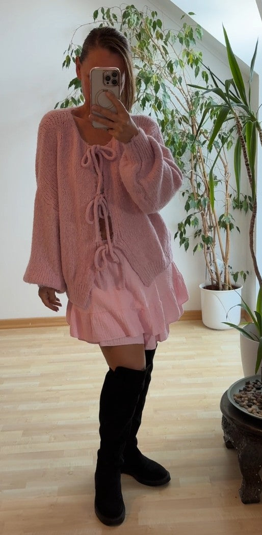 Cardigan - Strickjacke - Cardigan Schleifchen