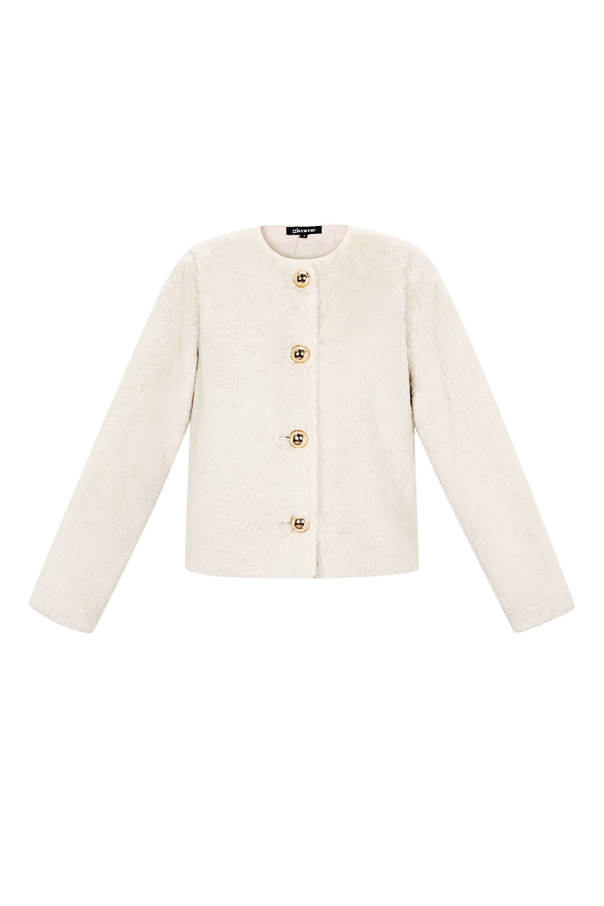 Kunstpelzjacke ultraweich, goldene Knöpfe