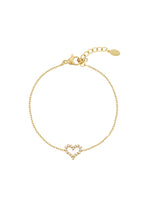 zartes Armband LOVE - Gold mit Strasssteinen