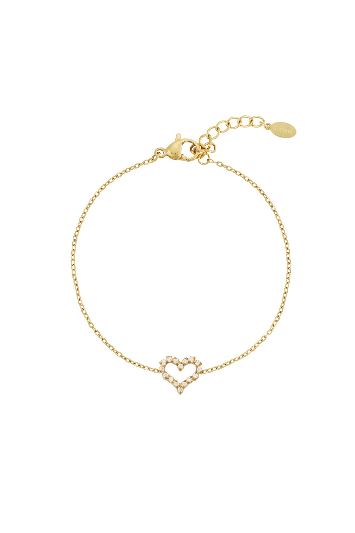 zartes Armband LOVE - Gold mit Strasssteinen